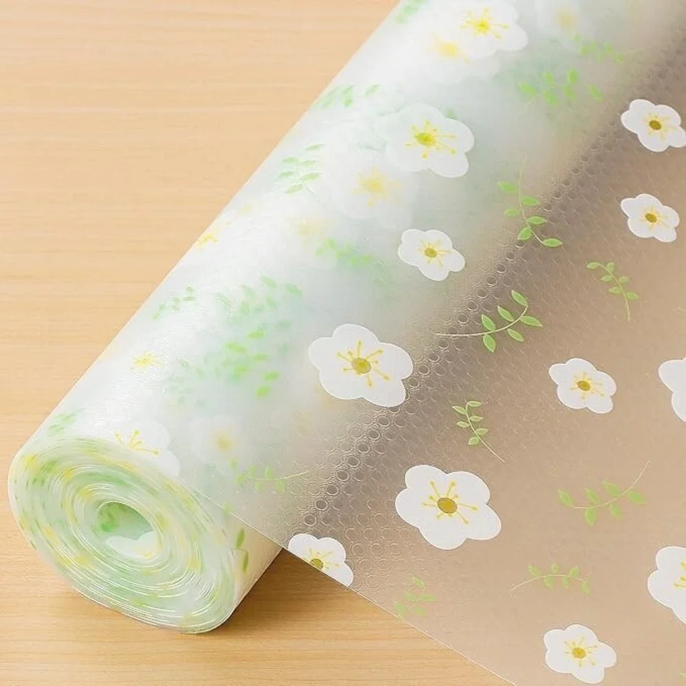 11.8" x 118" Floral Shelf Drawer Liner Roll Non-Adhesive Decorative - Picture 1 of 1